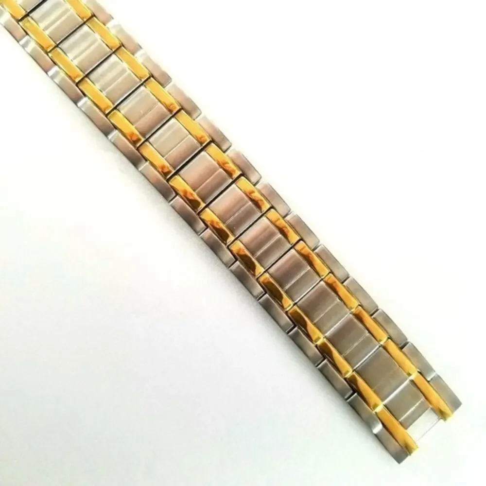 Men’s gold silver stainless‎ steel magnetic bracelet 8.5 inches